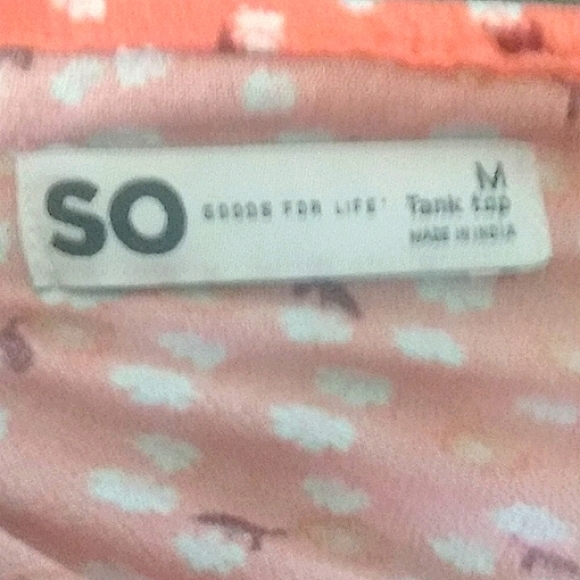 NWT 'SO' Brand Orange Print Sleeveless Blouse Sz M - Picture 4 of 4